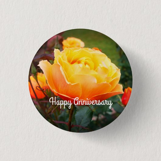 Happy Anniversary About Face Rose #2 Button (Vorderseite)