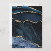 Happy Anniversary - Agate Navy Blue Gold Edelstein Karte (Rückseite)