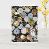 Happy Anniversary Antique Uhren Karte (Gelbe Blume)