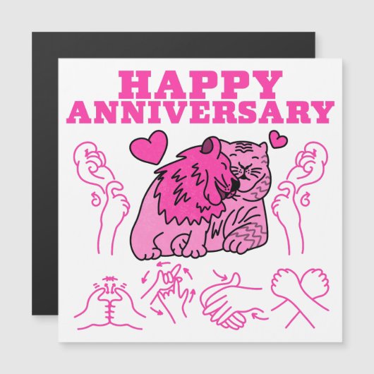 Happy Anniversary - ASL Design Magnetkarte (Vorne/Hinten)