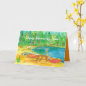 Happy Anniversary Babe Lake Tahoe Beach Kayaks Karte (Gelbe Blume)