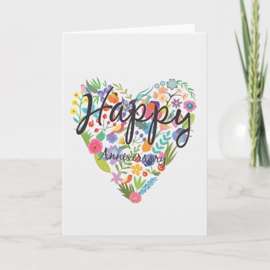 Happy Anniversary Big Heart of Blume Card Karte (Vorderseite)