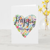 Happy Anniversary Big Heart of Blume Card Karte (Gelbe Blume)