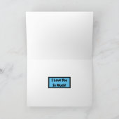 Happy Anniversary Blue and Black Hearts Card Karte (Innenseite)