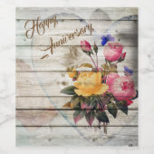 Happy Anniversary Bouquet Weinetikett (Einzelnes Label)