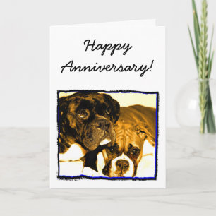 Happy Anniversary Boxer Greeting Card Karte