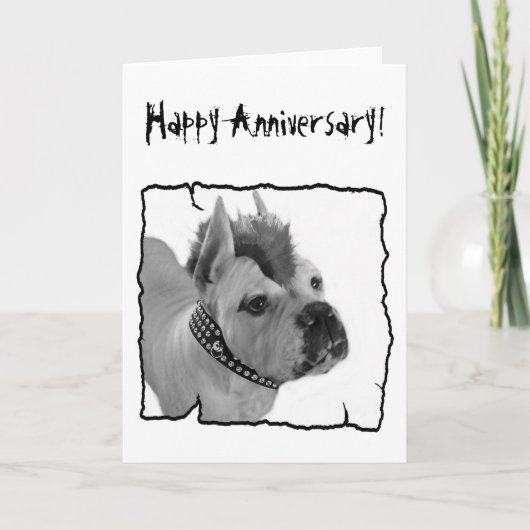 Happy Anniversary Boxer punk greeting card Karte (Vorderseite)