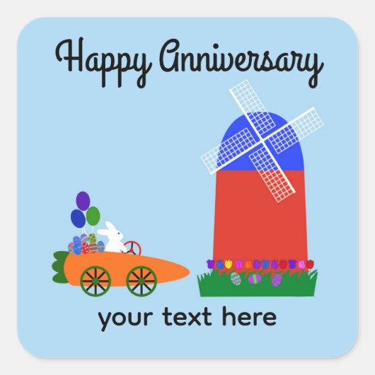 Happy Anniversary Bunny Carrot Car #4 Stickers (Vorderseite)