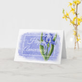 Happy Anniversary Card - Blue Iris d1 Karte (Gelbe Blume)