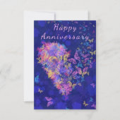 Happy Anniversary Card Butterfly Herzromantik Karte (Vorderseite)