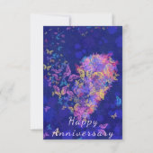 Happy Anniversary Card Butterfly Herzromantik Karte (Rückseite)