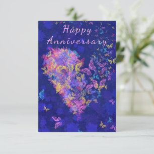 Happy Anniversary Card Butterfly Herzromantik Karte