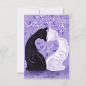 Happy Anniversary Card Cat Couple Romantische Lieb Karte (Vorderseite)