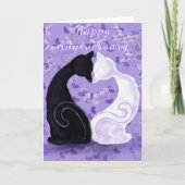 Happy Anniversary Card Couple Cat Liebe Herz Karte (Vorderseite)
