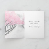 Happy Anniversary Card-Elegant Pink Love Script  Karte (Innenseite)