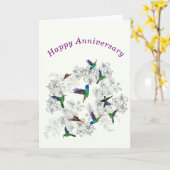 Happy Anniversary Card Frühjahr Vögel fliegen Karte (Gelbe Blume)