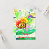Happy Anniversary Card Rainbow Snail Painting Karte (Vorderseite/Rückseite Beispiel)