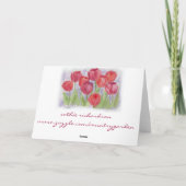 Happy Anniversary Card Red Tulips Karte (Rückseite)