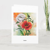 Happy Anniversary Card Red White Poppy Blume Karte (Rückseite)