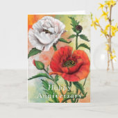 Happy Anniversary Card Red White Poppy Blume Karte (Gelbe Blume)
