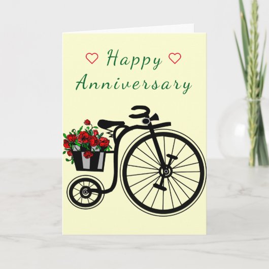 Happy Anniversary Card Romantische Blume Rad Karte (Vorderseite)