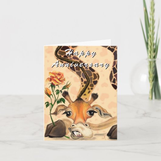 Happy Anniversary Card Romantische Giraffe - Funny Karte (Vorderseite)