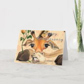 Happy Anniversary Card Romantische Giraffe Liebe Karte (Vorderseite)
