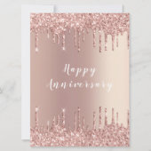 Happy Anniversary Card Rose Blush Glitzer Tropfen (Vorderseite)