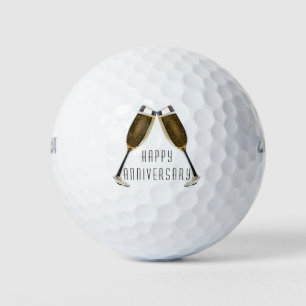 Happy Anniversary Champagne Toast Golfball