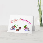 Happy Anniversary Chocolate Strawberries Karte (Vorderseite)