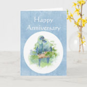 Happy Anniversary Christlich Cuddling Parrot Karte (Gelbe Blume)