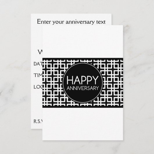 Happy Anniversary (cinderStripe) Einladung (Vorne/Hinten)