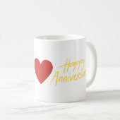 "Happy Anniversary" Couple Foto niedlich Kaffeetasse (VorderseiteRechts)
