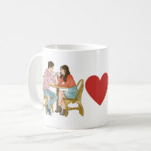 "Happy Anniversary" Couple Foto niedlich Kaffeetasse (Vorderseite Links)