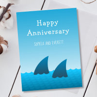 Happy Anniversary Couple Shark Funny Humour Card