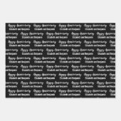 Happy Anniversary Couple's Names Black and White Geschenkpapier Set (Vorderseite 3)
