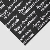 Happy Anniversary Couple's Names Black and White Seidenpapier (Detail)