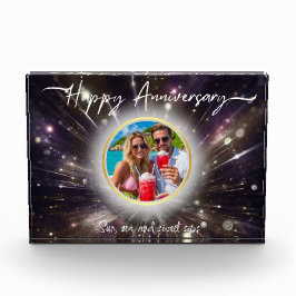 Happy Anniversary Custom Acrylic| Purple Light Bur Fotoblock