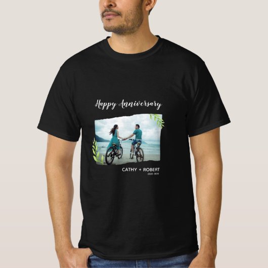 Happy Anniversary Custom Branded Black T - Shirt (Vorderseite)