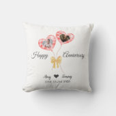 Happy Anniversary - Custom Foto On Red Balloon Kissen (Vorderseite)