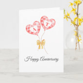 Happy Anniversary - Custom Letter On Red Balloon Karte (Gelbe Blume)