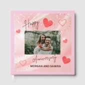 Happy Anniversary Custom Photo Guest Book Gästebuch (Vorderseite)