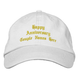 Happy Anniversary Custom Text Couple Names Hats Bestickte Baseballkappe