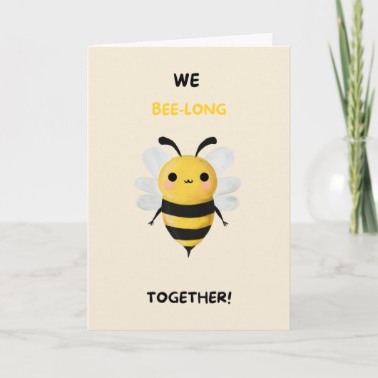 Happy Anniversary Cute Funny Simple Bee Card Karte (Vorderseite)