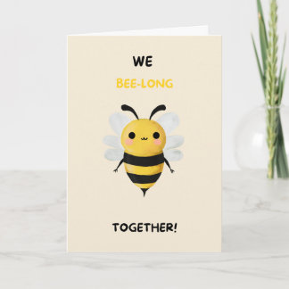 Happy Anniversary Cute Funny Simple Bee Card Karte