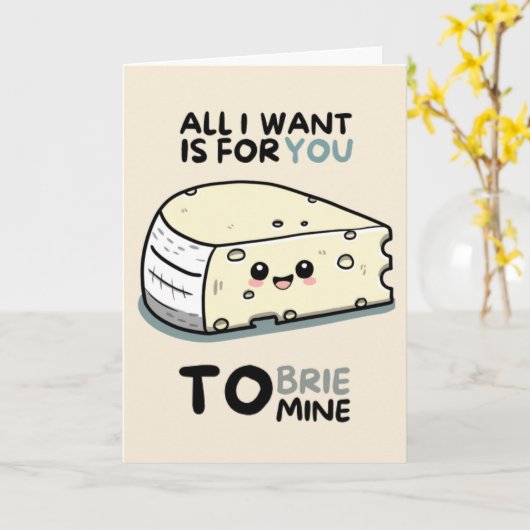 Happy Anniversary Cute Funny Simple Brie Card Karte (Gelbe Blume)