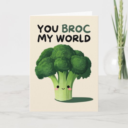 Happy Anniversary Cute Funny Simple Broccoli Card Karte (Vorderseite)