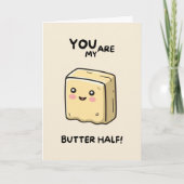 Happy Anniversary Cute Funny Simple Butter Card Karte (Vorderseite)