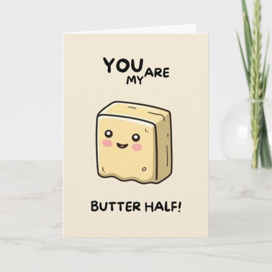 Happy Anniversary Cute Funny Simple Butter Card Karte (Vorderseite)