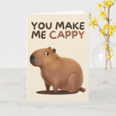 Happy Anniversary Cute Funny Simple Capybara Card Karte (Gelbe Blume)